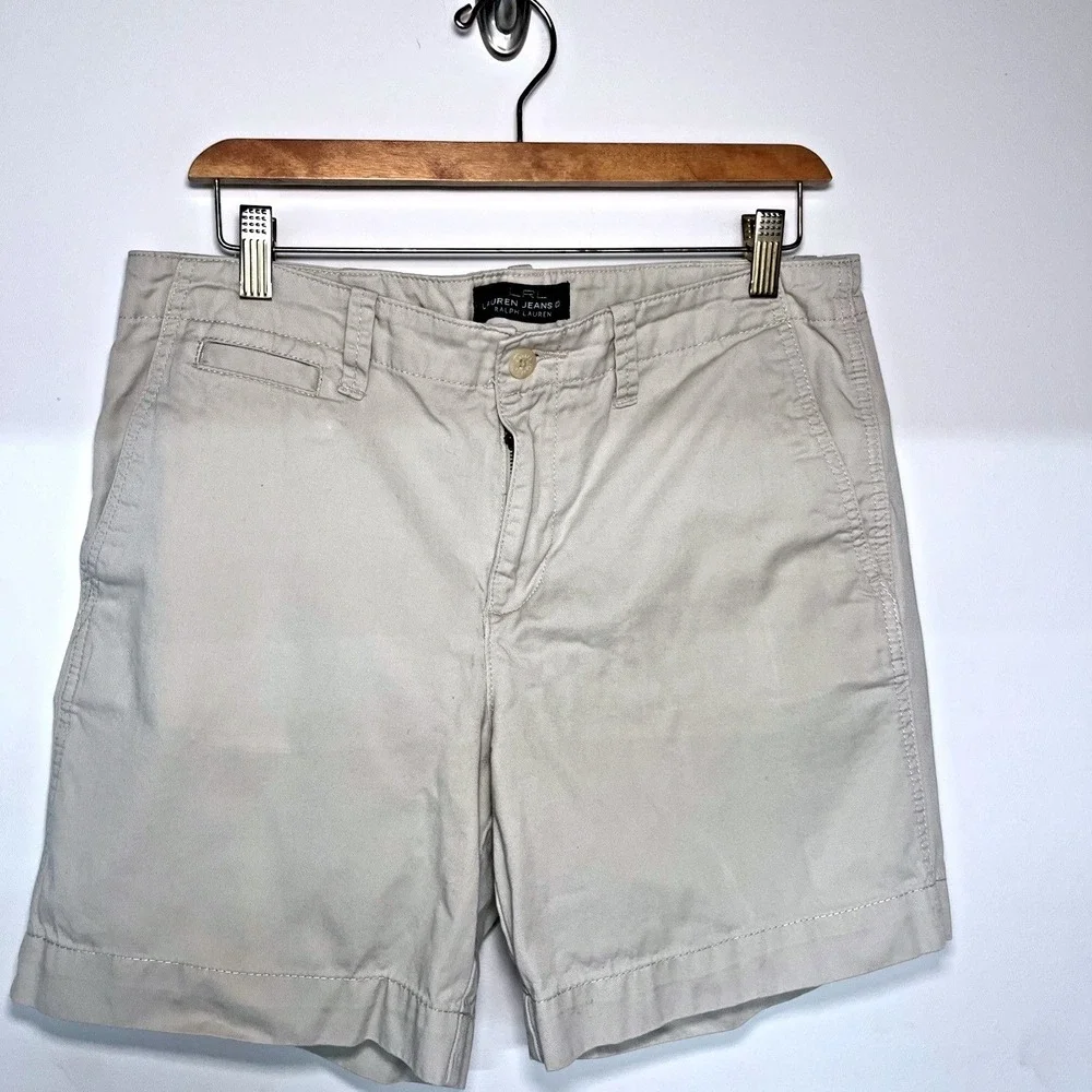 Ralph Lauren Green Label‎ Jeans Women's Khaki Shorts Size 10 Beige Cotton Casual